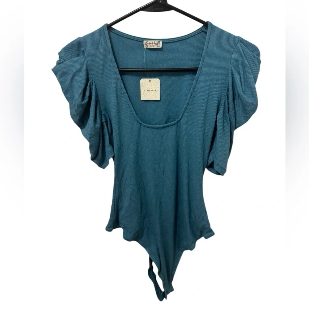 Intimately Free People So Fresh Puff Sleeve Bodysuit Size XS